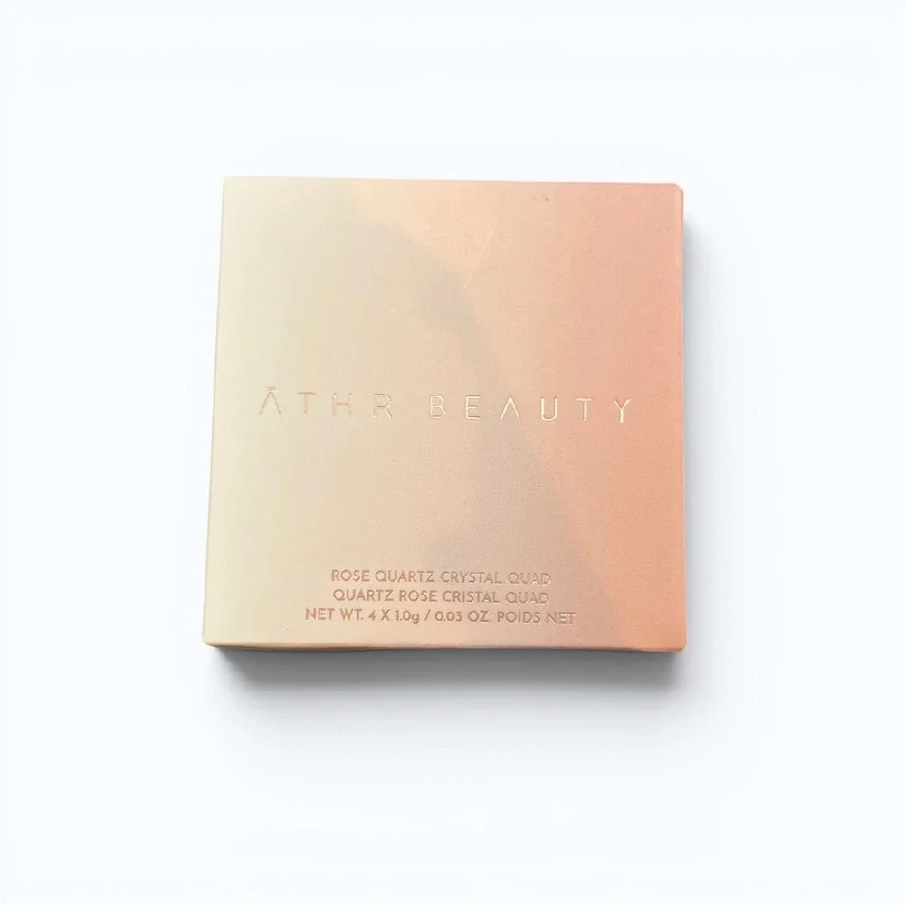 ATHR Beauty Rose Quartz Crystal Quad Eyeshadow Palette 4 Shade Makeup Set